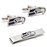 Seattle Seahawks Cufflinks and Tie Bar Gift Set