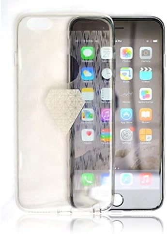 iPhone 6 Protective Case, SFACE Slim Clear Flexible TPU Case for iPhone 6 4.7-inch, Shockproof Protection - Glitter Diamond Back Design - Charcoal Black Color - 18 Months Warranty
