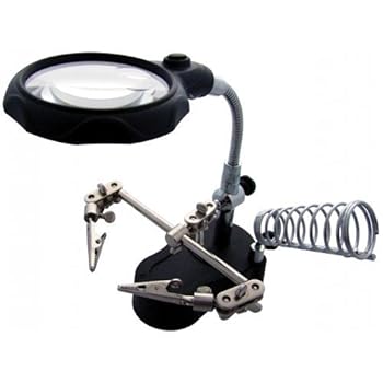 PicknBuy aide à la main avec loupe verre et soudure fer Stand PicknBuy aide à la main avec loupe verre et soudure fer Stand