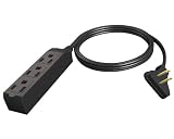 Stanley 31132 15-feet Heavy Duty 3-Outlet Low Profile Indoor Extension with Right Angle Plug, Black