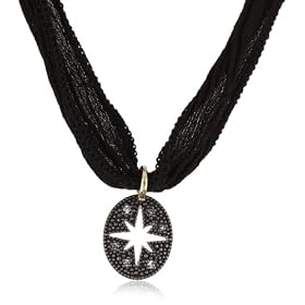 black ribbon tie necklace Mizuki Silver and Diamond Cutout St