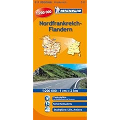 Nordfrankreich - Flandern: Regionalkarte. tankstellen an Autobahnen und Strassen, Blitzer, Stadtpl�ne: Lille, Amiens (Michelin Regionalkarte)