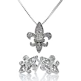 Gift Set: Petite Fleur De Lis CZ Jewelry Set