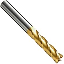 Niagara Cutter C430 Carbide End Mill, General Purpose, TiN Coated, 4 Flutes, Square End