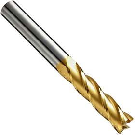 Niagara Cutter C430 Carbide End Mill, General Purpose, TiN Coated, 4 Flutes, Square End, 3/8" Cutting Length, 3/16" Cutting Diameter