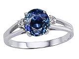 1.31 cts Genuine Sapphire and Diamond Ring - 14kt White or Yellow Gold
