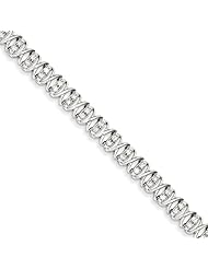 Genuine .925 Sterling Silver Diamond Bracelet 8.8 Grams . 100% Satisfaction Guaranteed.