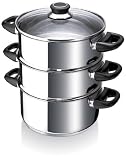 Beka - 12030034 - Polo - Cuit Vapeur - 3 Corps + Couvercle Verre - Acier Inoxydable - 24 cm