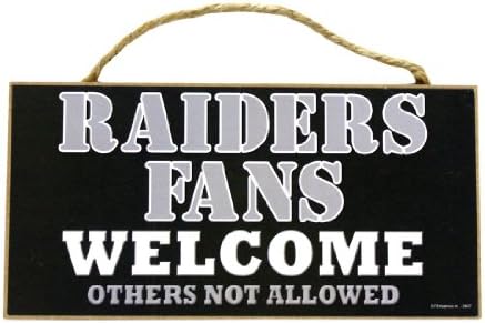 Oakland Raiders Small Wood Welcome Sign