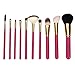 ACEVIVI 10 Pcs Natural Makeup Cosmetics Brush Set with Synthetic Leather Case Black
