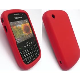 EMARTBUY BLACKBERRY 8520 CURVE / 9300 CURVE 3G SILICON CASE/COVER/SKIN RED + SCREEN PROTECTOR