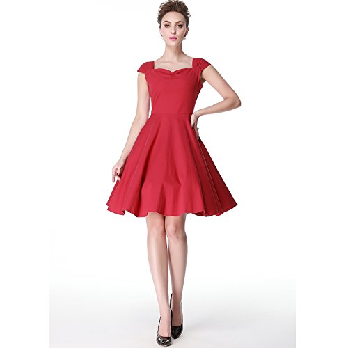 Heroecol® 50s 60s Hepburn Elegant Style Vintage Retro Swing Rockailly Dresses
