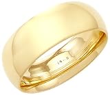 14k Solid Yellow Gold Plain Comfort Wedding Band Ring 8MM – Size10 – 10.7 Grams
