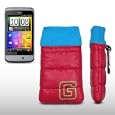 HTC SALSA DOWN JACKET STYLE POUCH CASE BY CELLAPOD CASES RED'