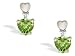 Jewelry : 14K White Gold Genuine Heart Peridot and Diamond Earrings