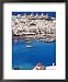 Aerial View of Mykonos, Hora and Harbour, Cyclades, Greek Islands, Greece, Mediterranean Places Framed Art Poster Print by Marco Simoni, 18x22