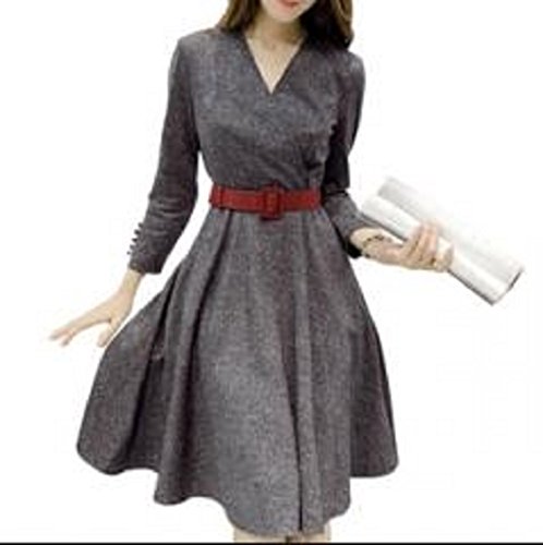 （アール．ウッドシップ）R.Woodship Vネック ワンピース レディース きれいめ ベルト付き