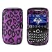 Purple with Black Leopard Animal Print Snap on Hard Skin Cover Case for Blackberry Curve 8520 8530 9300 thumb