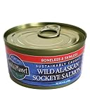 Wild Planet Wild Alaskan Sockeye Salmon, Skinlees & Boneless, 6 Ounce Can (Pack of 4)