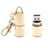 Produkt-Bild: 8GB Mini Gewehrkugel High Speed USB 2.0 High Speed Flash Drive Speicher Stick, unterst&uuml;tzt Windows und Mac OS, wasserfestes und sto&szlig;festes Aluminiumgeh&auml;use mit Schl&uuml;sselring und G&uuml;rtelschlaufe. Tolles Geschenk (8GB, Gold)