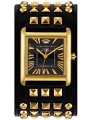 Juicy Couture 1901061 Black & Gold Leather Cuff Ladies Watch
