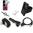 Microsoft Zune 4GB / 8GB / 16GB (BLACK) Silicone Skin Charging Combo, w/ Silicone Skin, USB 2in1 Sync Charging Cable, USB Car Charger, USB Wall Charger, Retractable MP3 Jack 3.5mm to 3.5mm Auxilary Cable and a Screen Guard / Protector