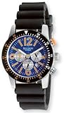 Bellagio Men's Oceana Chronograph Stainless-Steel 5 ATM Water-Resistant Rubber Strap Watch # 12025-5