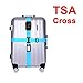 BlueCosto (Blue, Cross) TSA Lock Long Luggage Straps Suitcase Travel Belt 800079-BLU