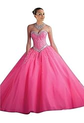 Floor Length Sweetheart  Short Sleeves Beaded Sequined Crystal Ruched Lace-Up Tulle  Ball Gown Prom Dress/Quinceanera Dress 