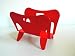 Stylish magazine rack in metal - Red color - Dim 36 x 22 x 26 cm, Weight 2 kgs.