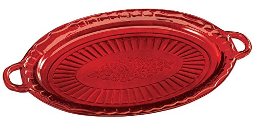 Red Glass Serving Platter