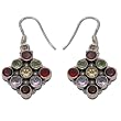 Handmade Earings Sterling Silver Multi Gemstone Jewelry 1.5 inches (erg104)