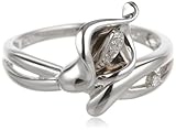 Sterling Silver Calla Lily Diamond-Accent Ring (0.02 cttw, I-J Color, I2-I3 Clarity)