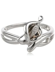 Sterling Silver Calla Lily Diamond-Accent Ring (0.02 cttw, I-J Color, I2-I3 Clarity)