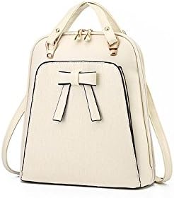 Ms. shoulder backpack shoulder bag Korean version of the influx women bag dual College Wind pu leather bag(White color)