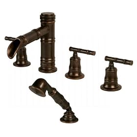 Pegasus 879-0096 Bamboo Series Roman Tub Faucet with Hand Shower, Heritage Bronze
