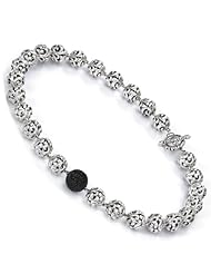 Charles Krypell Sterling Silver and Black Sapphire Bead Necklace