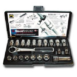 KD Tools 8921 Fractional and Metric Combo Gear Ratchet Vortex Socket Set, 21-Piece by KD Tools