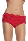 Micromesh Lace Ruffle Tanga Shorts Panty Sexy Lingerie Intimate Apparel