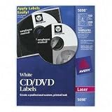 Avery Label 100 CD/DVD WHITE MATTE LABELS ( 5698 )