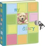 3845 - Puppy in Squares Lock & Key Diary
