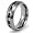 7.5mm Titanium Ring with Black & White Cubic Zirconium - Size 12