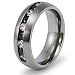 7.5mm Titanium Ring with Black & White Cubic Zirconias (Sizes 8-12)