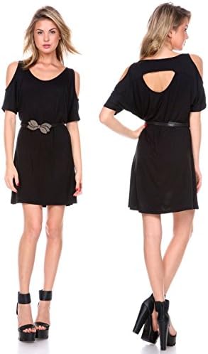 VOOXOO Sexy Women'S Casual Loose Sundress Off Shoulder Beach Mini Dress Black
