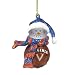 Collegiate 2.5 Striped Acrylic Snowman Basketball Ornament - Virginia (Set of 4)