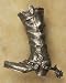 Cowboy Boot & Spur Pewter Cabinet Knob/Pull (Left Face)