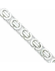 Genuine .925 Sterling Silver 8.25mm Flat Byzantine Bracelet 22.8 Grams 8 Inch Length. 100% Satisfaction Guaranteed.