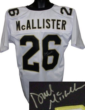 Deuce McAllister Autographed/Hand Signed New Orleans Saints White Prostyle Jersey