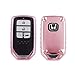 QIAOBA TPU Fall Car Key Soft Plating Protection Shell Case Cover for Honda (Pink)