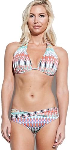 Love the Journey Jane 2 in 1 Sheared Halter Bikini Top (Medium, Peacock)